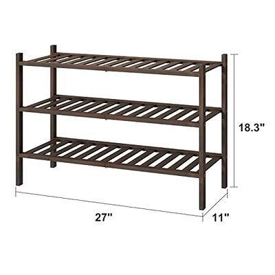 viewcare Small Shoe Rack, 3-Tier Shoe Rack for Entryway, Bamboo Wood Shoe  Rack for Closet & Hallway, Long 17.2IN | Beautiful | Functional | Sturdy 