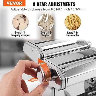 NEWTRY Electric Pasta Maker Noodle Maker Pasta Making Machine Dough Roller  Cutter Thickness Adjustable Stainless Steel US 110V for Family Use 3 Blades