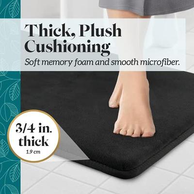 YIHOUSE Memory Foam Bath Mat Cobblestone Bathroom Rugs Super Water  Absorbent Bath Mats for Bathroom Machine Washable Bath Rugs(17 x 24,Black)