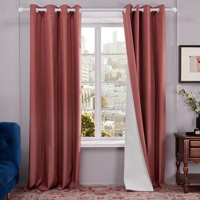 Deconovo Set of 2 100% Blackout Curtains Faux Linen Drapes