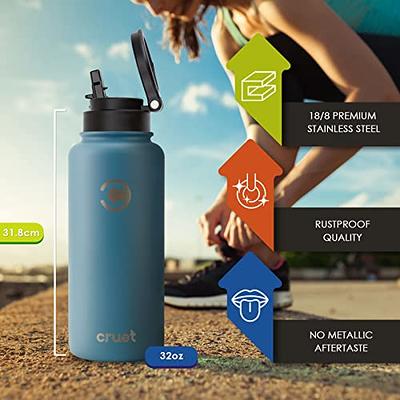 Insulated Water Bottle With 2 Lids By Cruet- Stainless Steel Double-Walled  Leakproof Thermos With Straw Lid For Cold Drinks, Flip Lid For Hot Beverages,  Vacuum Insulated, Reusable Modern Bottle- 32oz - Yahoo