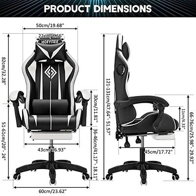 HOFFREE Gaming Chair with Massage and LED RGB Lights Ergonomic