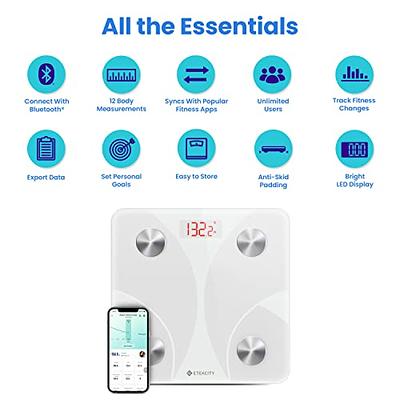 Etekcity etekcity scale for body weight, smart digital bathroom weighing  scales with body fat and water weight for people, bluetooth b