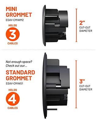 Echogear In-Wall Cable Management Kit - Cable Hider Conceals Low Voltage Cords - Includes 2 Pass Through Grommets, Locking Brackets, and Hole Saw