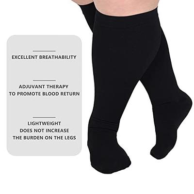 7XL Extra Wide Compression Tights for Swelling 20-30 mmHg - Black