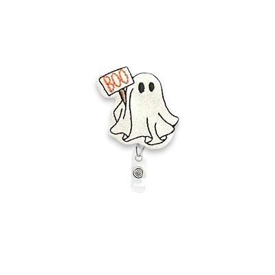 Boo Ghost Badge Reel, Halloween Retractable Reel Topper