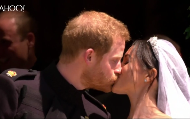 Prince Harry, Meghan Markle's first kiss as husband and wife