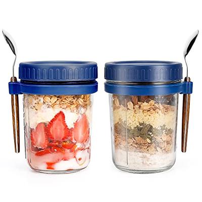 Midyb Large Glass Jars,3-Pack Food Storage Containers with Airtight Lid,  Clear