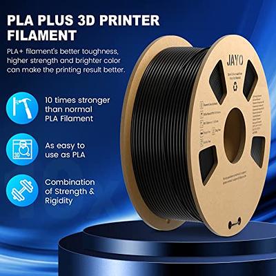 JAYO PLA 3D Printer Filament, 1.75mm PLA Printing Material Dimensional  Accuracy+/- 0.02mm, 1.1KG Spool Consumables Fit for FDM 3D Printers, PLA  Black