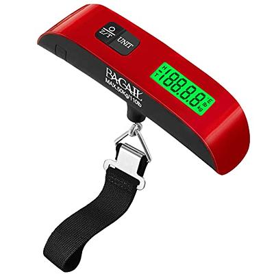 Digital Luggage Scale, 110LB Portable Handheld Baggage Scale for Travel, Suitcase  Scale with hook, Battery Included with Overweight Alert, White Backlight  LCD Display - Silver 