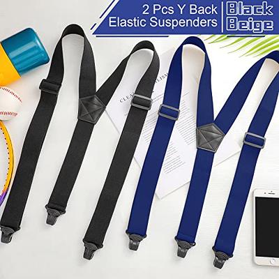 Men's Suspender Trousers Braces 3.8cm Wide X-Back with Strong 4 Clips Heavy  Duty for Men X Style Adjustable Suspenders