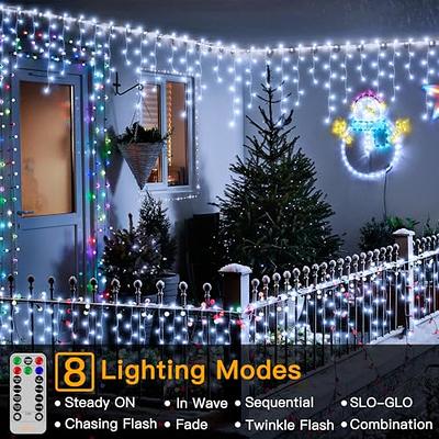 Remote+Warm White Solar Waterfall String Light Christmas Tree