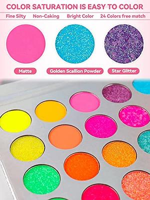 Neon powder pigment makeup for festivals raves bright glow in the dark uv  light