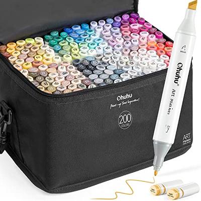 Best Choice Products Set of 168 Alcohol-Based Markers, Dual-Tipped Pens w/  Brush & Chisel Tip, Carrying Case - Natural