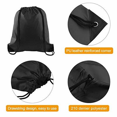 2PCS Drawstring Backpack Bags Black Gym Bulk Cinch Tote Sackpack Sack Bulk  String Bag Backpack Storage Bag for Party Gym Sports Shopping(Black+Blue)