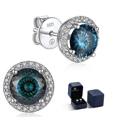 MomentWish Sterling Silver Moissanite Stud Earrings For Men Women