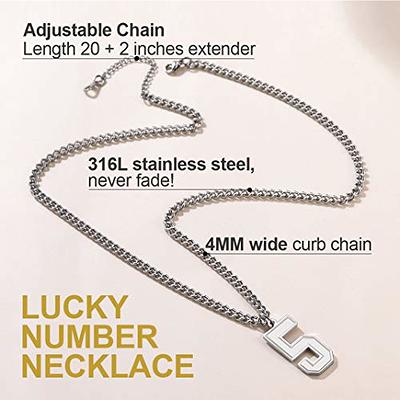 Fiusem Silver Tone Chain Necklace for Men, 2.5mm Mens Chain