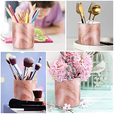 WAVEYU Large Capacity Colored Pen Holder for Desk, Ceramic Pencil Holder  Pen Cup Marker Holder Makeup Brush Holders, Desk Accessories & Workspace  Organizers for Home, School & Office, Red Marble - Yahoo