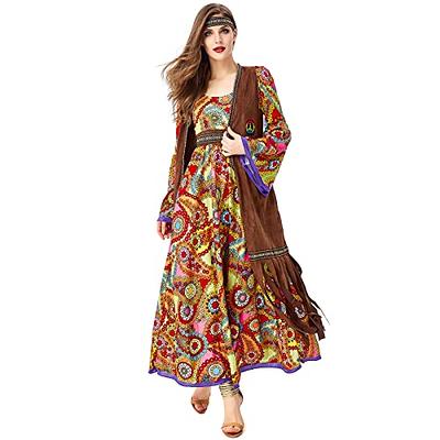 Faltern 70s Outfits for Women 70s 60s Hippe Costume Dress Women