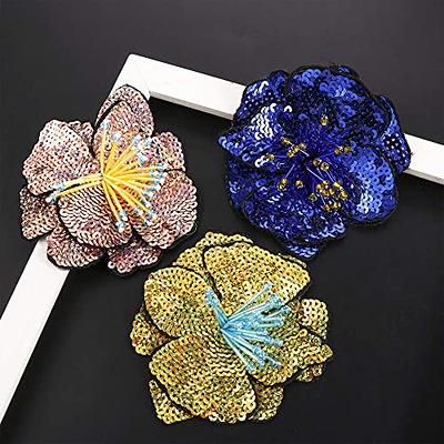 1-1/4 Iron-On Embroidery Sequin Flower Applique Patch