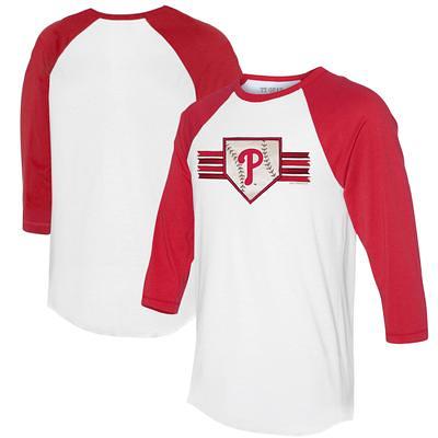  Nike Women's Chicago Cubs Red White Raglan Three