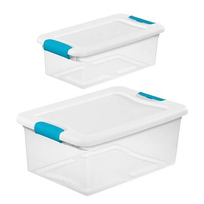 Hefty Small 3.75-Gallons (15-Quart) Clear Base with White Lid Tote with  Latching Lid in the Plastic Storage Containers department at