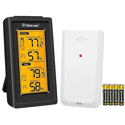 Geevon Indoor Outdoor Thermometer Backlight Digital Wireless Thermometer  Temperature With Lcd Receive Signals From 3 Transmitters Outdoor  Thermometers For Patio Garden Cellar Home Room - Temu