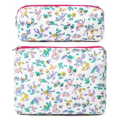 Small Cosmetic Bag With Floral Quilted Makeup Pouch - Travel Toiletry  Organizer