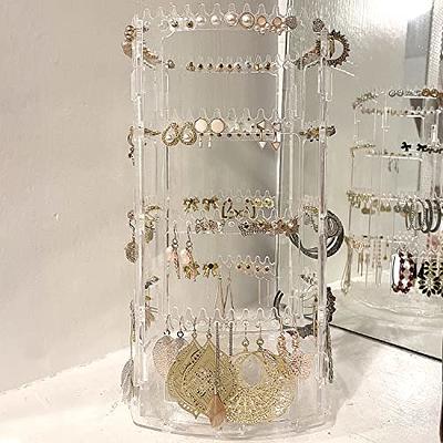 360 Rotating Earring Holder 4 Tiers Jewelry Storage Organizer Display Stand  Rack