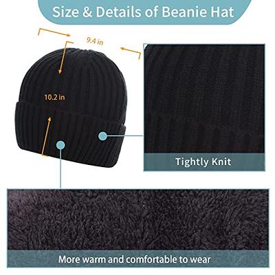 Winter Beanie Hats Scarf Set Warm Knit Hats Skull Cap Hat & Scarf For Men  Women 