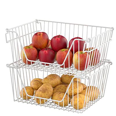 Slideep Freezer Baskets Storage Basket Organizers, Deep Wire Farmhouse Bins  Container with Handles for Kitchen, Pantry, Cabinet, Car, Bathroom Pearl  White, 4 Pack - Yahoo Shopping