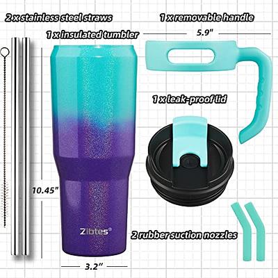 Meoky 50 oz Tumbler with Handle, Stainless Steel Vacuum  Insulated Tumbler with Lid and Straw, Keeps Cold for 36 Hours, 100%  Leak-proof, BPA-Free (Lilac): Tumblers & Water Glasses