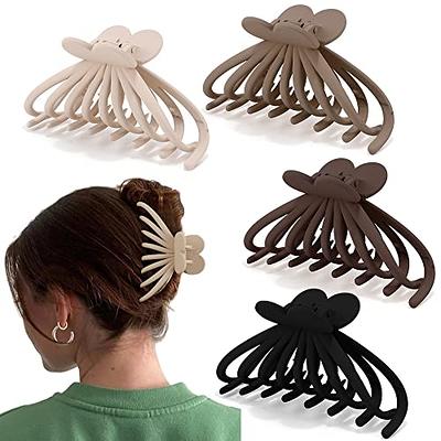 79style 6pcs Big Hair Claw Clips Neutral Colors Hair Clips for Women Thick Hair