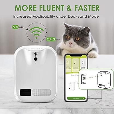 Pet Monitoring Camera Dog Treat Dispenser - CENGCEN Two-Way Audio HD WiFi  Dog Camera with 130 View, Remote Tossing App Compatible with Android/iOS,  Supports Cloud Storage, Night Vision, Wall Mounted