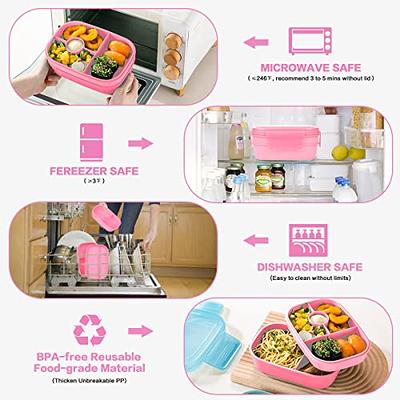 1 Set 3-compartment Lunch Box Set, Comes With A Spoon And A Fork, Can Be  Used For Microwave Heating. Heat-resistant, Airtight Bento Box, Perfect For  Kids To Pack Lunch, Or For Adult