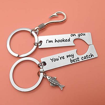 Hooked On You Keychain | Couple's Keychain | Country Couple | Fishing  Keychain | Fishing Couple keychain | Fish Hook Keychain