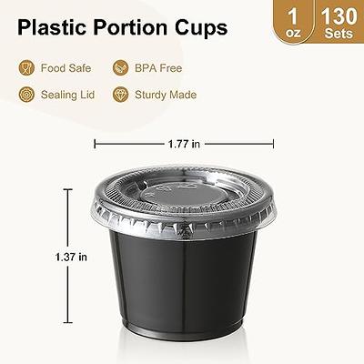 130 Sets - 2 Oz ] Jello Shot Cups, Small Plastic Containers with Lids,  Airtight and Stackable Portion Cups, Salad Dressing Container, Dipping  Sauce Cups, Condiment Cups for Lunch, Party to Go, Trips 