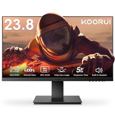 KOORUI 24 Gaming Monitor 165Hz, 1080p, 1ms, IPS, 99% sRGB Color Gamut,  FreeSync, Ultra Slim Frame, VESA Mountable (FHD 1920x1080, HDMI,  DisplayPort) Black 