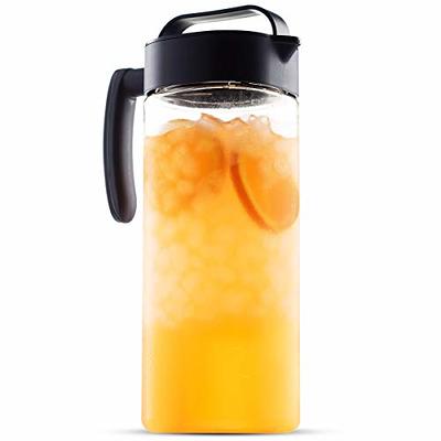 Komax Tritan Clear Large (2.1 quart) Iced Tea Maker with Airtight Lid Twist & Pour - BPA-Free Pitcher