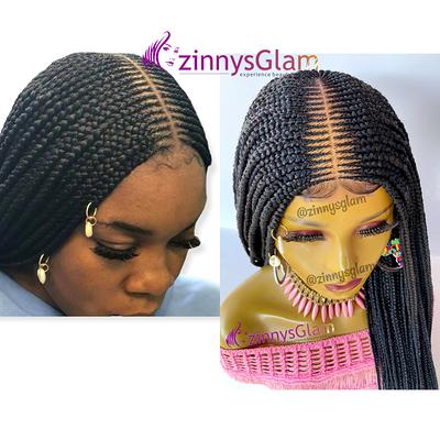 READY TO SHIP Braided Wig With Bangs Box Braid Wig for Black Women