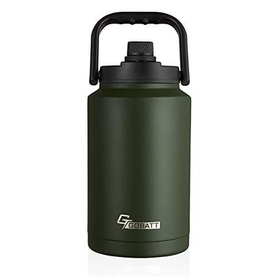 FineDine Insulated Water Bottles with Straw - 25 Oz Stainless Steel Metal  Water Bottle W/ 3 Lids - Reusable for Travel, Camping, Bike, Sports - Army