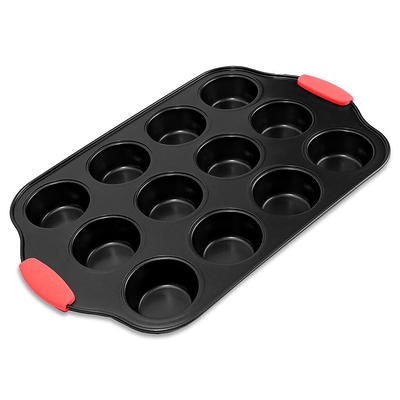 Baker's Mark 6 oz. Non-Stick Carbon Steel Popover Pan - 6 Cup Capacity, 16  x 9 1/4 x 2 1/4