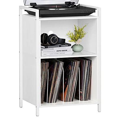 YAHARBO Record Player Stand, 3-Shelf Black Vinyl Record Holder