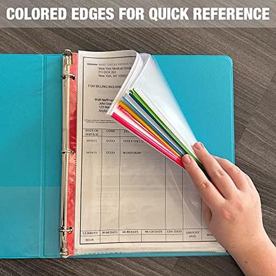 Sheet Protectors For Binders, Colored Edges