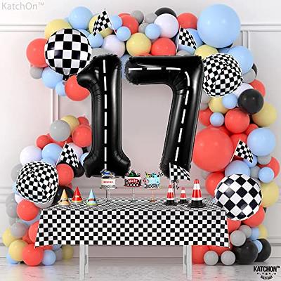 KatchOn, Giant Number 17 Checkered Balloon - 40 Inch