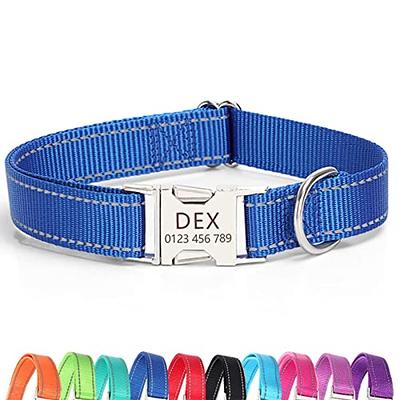 Personalized Dog Collar with Laser Engraved Metal Buckles
