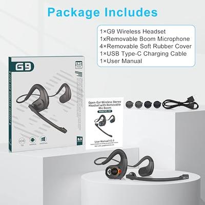 iDIGMALL Bluetooth 5.3 Headset w/Magnetic Detachable Microphone