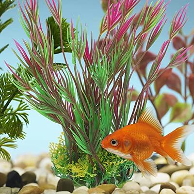 Ipetboom 6pcs Fish Tank Landscaping Aquarium Plants Live Artificial Plants  Small Fake Plants Palm Tree Decor Small Plant Duckweed Faux Plant Ornaments