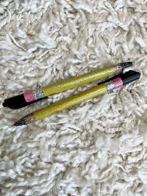 Personalized Epoxy Glitter Black Ink Pen Refillable - Yahoo Shopping