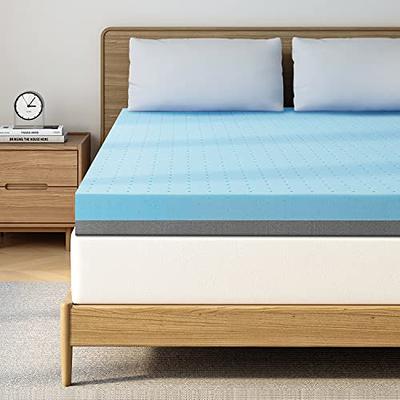 Zinus 4 inch Swirl Gel Cooling Memory Foam Mattress Topper, Queen